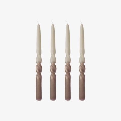 Nordic Nest Humdakin twisted candle 30 cm 4-pack Oak-light stone