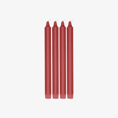 Nordic Nest Scandi Essentials Ambiance tapered candle 4 pack 27 cm Dark red