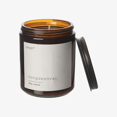 Nordic Nest Ernst scented candle in glass with lid Ø7.2 cm Forest lily