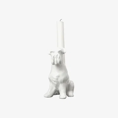 Nordic Nest Schnauzer candle sticks 14.5 cm White