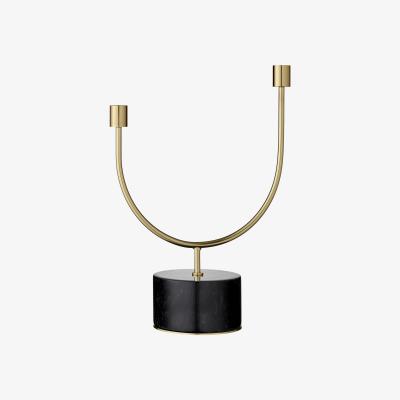Nordic Nest Grasil candle holder black-brass