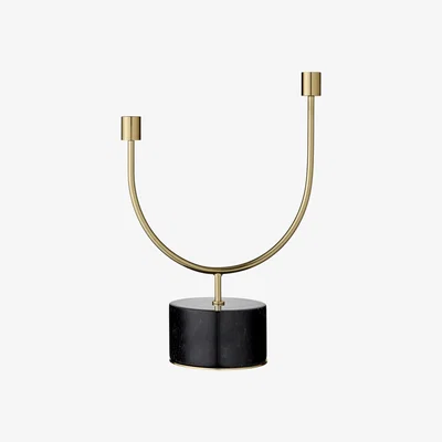 Nordic Nest Grasil candle holder black-brass