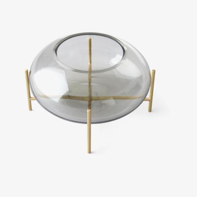 Nordic Nest Échasse lantern brushed brass Smoke