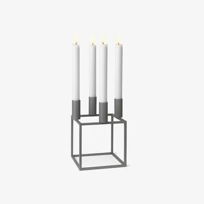 Nordic Nest Kubus 4 candle holder grey