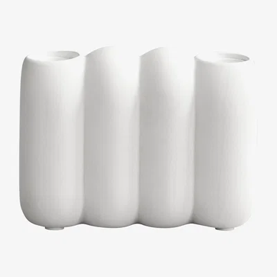 Nordic Nest 101 Copenhagen Tube candle holder Bone white 11x14.5 cm