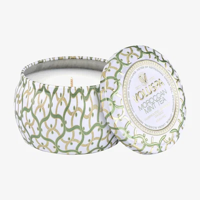 Nordic Nest Maison Blanc Mini Tin scented 25 hours Moroccan Mint Tea