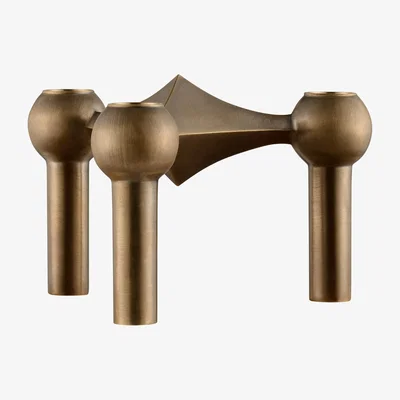 Nordic Nest STOFF Nagel candle holder Bronzed brass