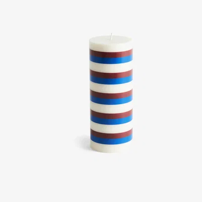 Nordic Nest HAY Column Candle block candle medium 20 cm Off white-brown-blue