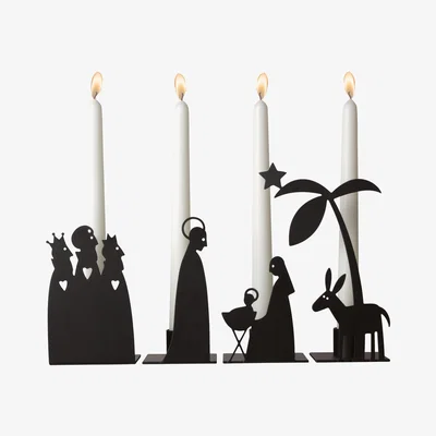 Nordic Nest Nativity Scene candleholder metal large