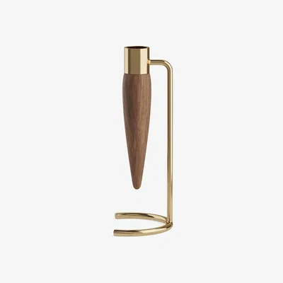 Nordic Nest Umanoff candle sticks polished brass-wallnut