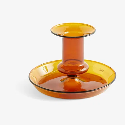 Nordic Nest Flare candlestick amber