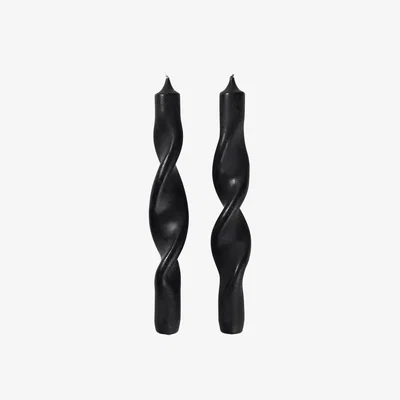 Nordic Nest Twist twisted candles twisted candle 23 cm 2-pack Simply black