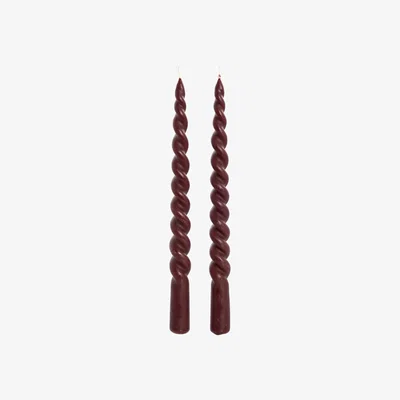 Nordic Nest Lene Bjerre Twisted candle 25 cm 2-pack Pomegranate
