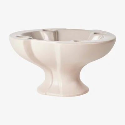 Nordic Nest Broste Copenhagen Leda candle holder Ø22x12 cm Grey-sand