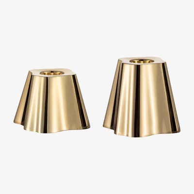 Nordic Nest Iittala Aalto candle sticks 50 + 65 mm set of 2 Brass