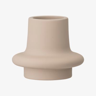 Nordic Nest Bloomingville candle holder matte stoneware 8.5 cm nature