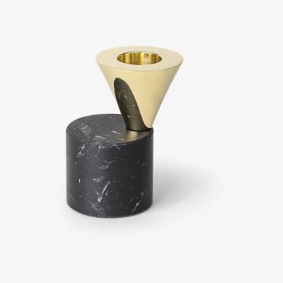 Nordic Nest Streamers candle sticks B 7.6 cm Black marble