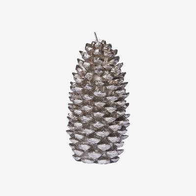 Nordic Nest Lene Bjerre Elegia decorative candle pine cone 15 cm silver