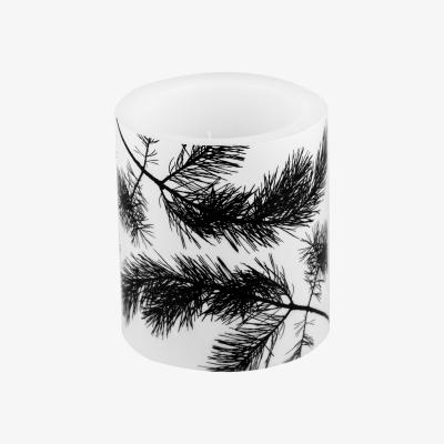 Nordic Nest Nordic The Pine block candle 12 cm White-black