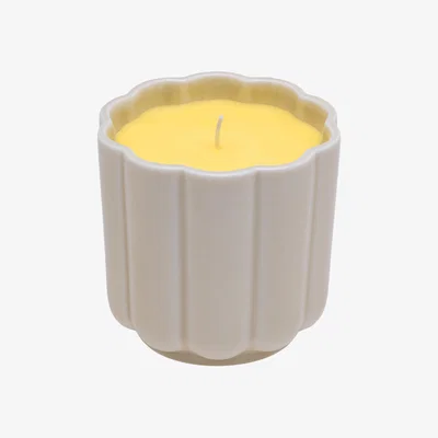 Nordic Nest Iittala Play candle in ceramic form round Beige-yellow
