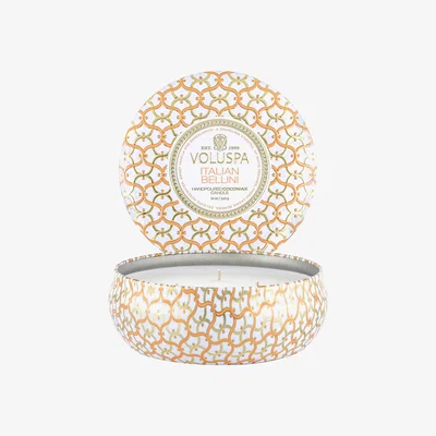 Nordic Nest Maison Blanc 3-wick Tin scented 40 hours Italian Bellini