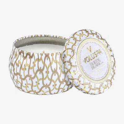 Nordic Nest Maison Blanc Mini Tin scented 25 hours Suede Blanc