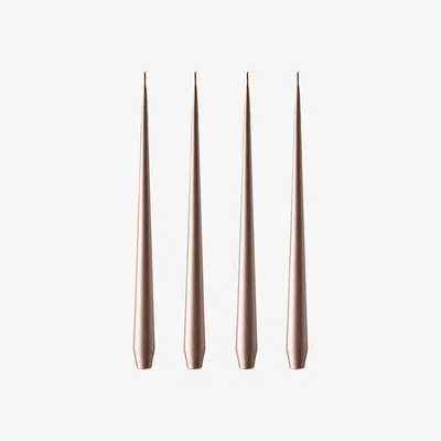Nordic Nest Ester & Erik candle 42 cm 4-pack metalic champagne