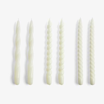 Nordic Nest HAY Candle Long Twist/Spiral candle mix 6-pack Off-white