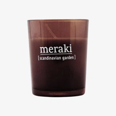 Nordic Nest Meraki scented candle brown glass 12 hours scandinavian garden