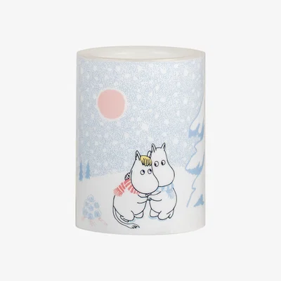 Nordic Nest Muurla Moomin block candle LED 10 cm Let it snow