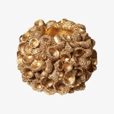 OKA Pair of Ivenack Acorn Candle Holders - Gold