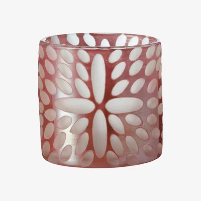 OKA Bukva Glass Candle Holder - Pink