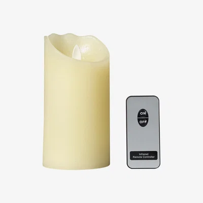 OKA Short Pillar LED Candle - Ivory