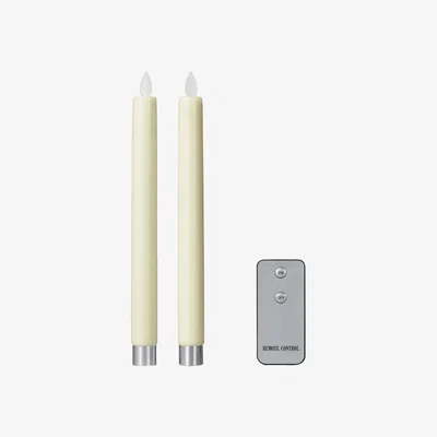 OKA OKA, Pair of Tapered LED Candles - White, Candles, Plastic