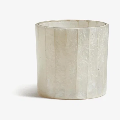 OKA OKA, Large Cormack Candle Holder - White, Candle Holders, Glass/Resin