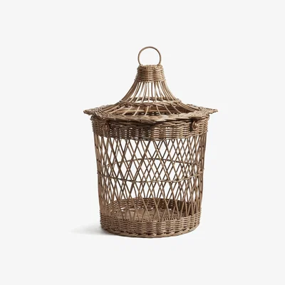 OKA OKA, Rodin Rattan Lantern - Vintage Grey, Lanterns, Rattan