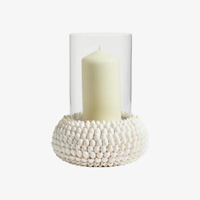 OKA Medium Sanibel Shell Candle Holder - White