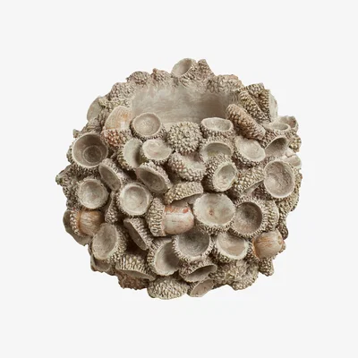OKA Pair of Ivenack Acorn Candle Holders - Natural