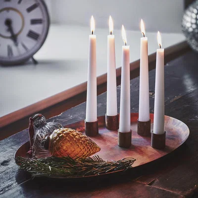 Olivia's Ivyline Copper Oval Centrepiece with Magnetic Candle Holders