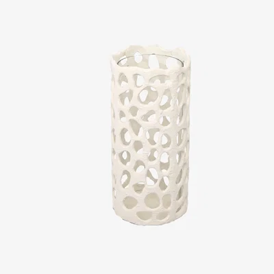 Olivia's Libra Interiors Ecomix Cutwork Glass Hurricane Large