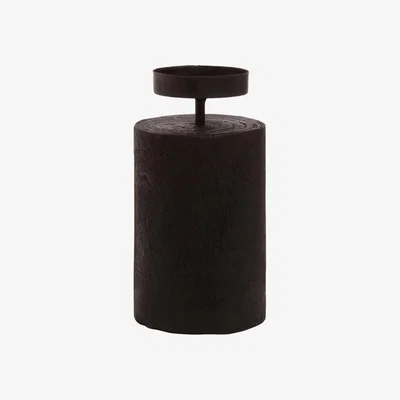 Olivia's Olivia's Wooden Black Candle Holder Large