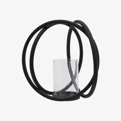 Olivia's Olivia's Abi Matt Black Medium Candle Holder