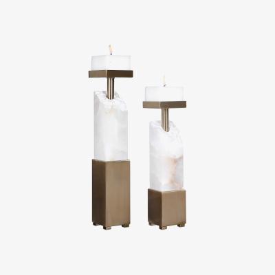 Olivia's Uttermost Black Label Ebena Candleholders - Set of 2