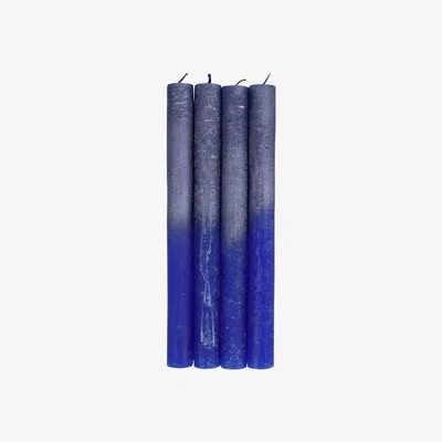Olivia's Libra Urban Botanic Collection - Set Of 4 Blue And Purple Ombre Dinner Candles