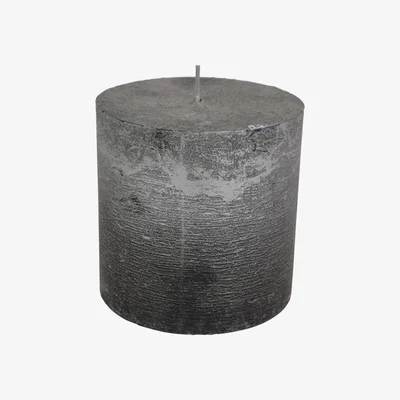 Olivia's Libra Midnight Mayfair Collection - Black And Silver Ombre Pillar Candle 10X10 cm