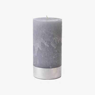 Olivia's Libra Rustica Pillar Candle Light Grey