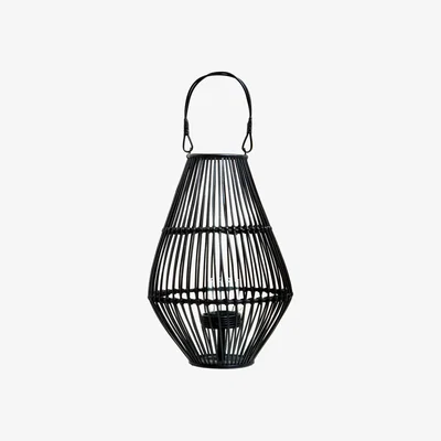 Olivia's Olivia's Mara Candle Holder in Black Rattan Medium