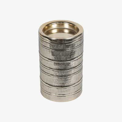 Olivia's Libra Interiors Gilver Rings Pillar Candle Holder / Small