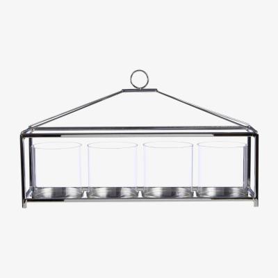 Olivia's Olivia's Ciara 4 Hurricane Table Centre Candle Holder in Silver