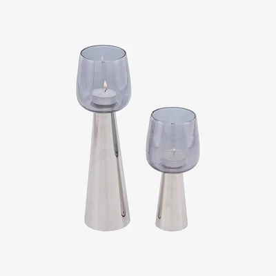 Olivia's Liang & Eimil T-Light Holders Polished Stainless Steel - Set of 2